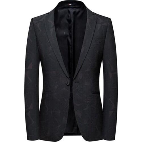 2019 New Blazer British Stylish Male Blazer Suit Jacket Business Casual One Button Blazer For Men Regular Abrigo Hombre SHIERXI