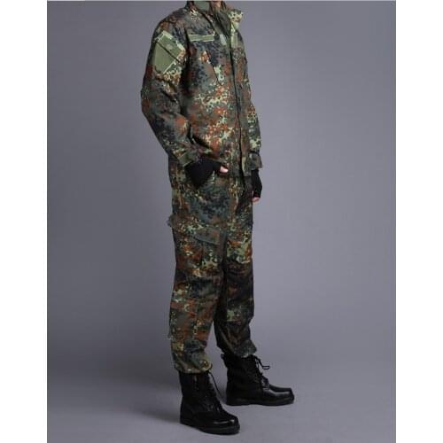 GERMAN ARMY WOODLAND CAMO Suit ACU BDU Military Camouflage Suit sets CS Combat Tactical Paintball Uniform Jacket & Pants