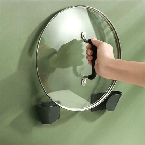 2PC New Kitchen Pot Rack Shelf Wall Hanging Multi Functional Shelf for Putting Pot Cover Wall Hanging Storage Kichen Organizer