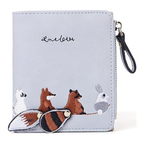 2021 New Women Wallet Small Cute Purse Women Short PU Leather Girls Wallets Cards Holder Sweet Cartoon Student Coin Pocket Purse