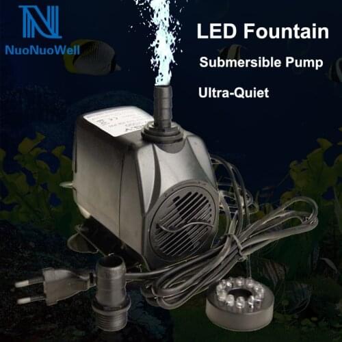 NuoNuoWell 12 LED Light 15W Submersible Water Pump Mini Aquariums KOI Fish Pond Fountain Sump Waterfall