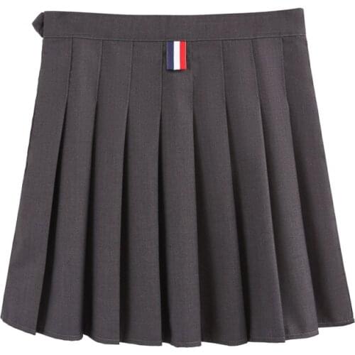Tb pleated skirt, high-waisted a-line skirt, college wind, anti-empty tennis skirt, student all-match suit skirt, female trend