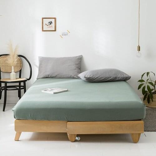 High qualiy washed cotton soft ans healthy modern style fitted sheet 120/150/180 height 25cm