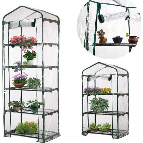 PVC Warm Garden Tier Mini Household Plant Greenhouse Cover Waterproof Anti-UV Protect Garden Plants Flowers (without Iron Stand)