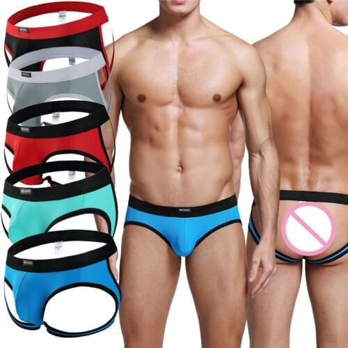 Comfortable Tight Men Underwear Thong Jockstraps Backless Breathable Jock Strap Briefs Underpant Homme Slip Erotic String Homens