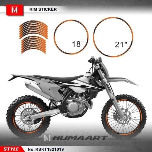 HUMAART Vinyl Decals Stickers for Off-Road Dirt Bike Wheel Rim 21'' x 18'', Style No. RSKT1821019