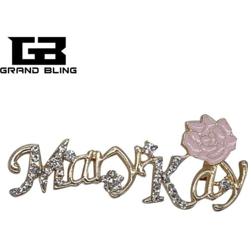 Gold Tone Pink Rose Mary Kay Brooch Pins for Memberships