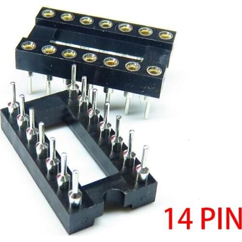 10pcs DIP-14 Round Hole 14 Pins 2.54MM DIP IC Sockets 14 PIN 2.54 Adaptor Solder Connector
