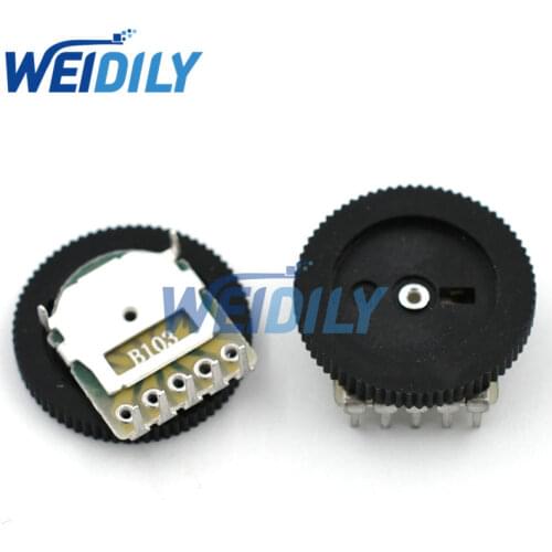 10PCS/LOT 16*2mm Double Gear tuning potentiometer B103 10K 5Pin Dial Potentiometer