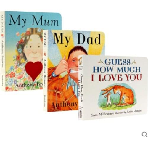 3 book/set My Dad My Mum Guess How Much I Love You English Picture Book Baby Early education book Childhood learning reader book