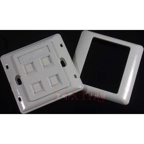 4 port Double RJ45 Wall Face Plate/Faceplate Network LAN Cat5e/6 + screws new