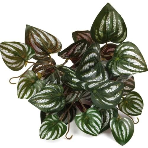 5Fork Artificial Plastic basil leaves Artificial flowers green leaf plants Bonsai Fence accessories Wedding outdoor decorations