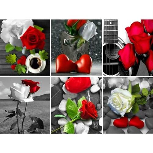 5D DIY Diamond Art Painting Rose Flower Full Drill Handmade Embroidery Mosaic Cross Stitch Tools Kits Home Decoration Gift