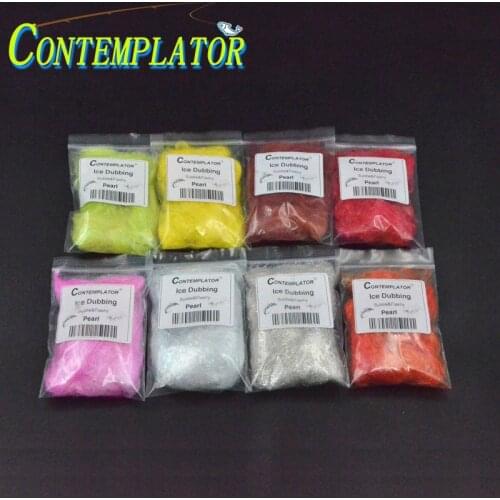 8colors Assorted 8bags Fly Tying Ice Dub Brilliant Sparkle For Dries Nymphs Pearlescent Dubbing Dispenser Holographic Materials