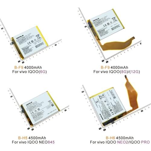 B-F9 B-H5 B-H6 Battery For vivo IQOO(6G) IQOO(8G) (12G) IQOO NEO845 NEO2 IQOO PRO Mobile Phone Batteries Replacement Li-ion