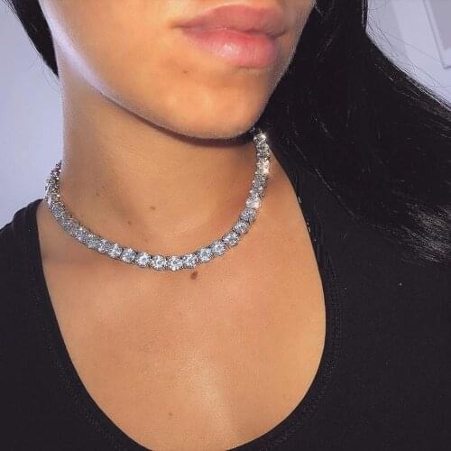 Big 8mm cz tennis chain Iced out bling girl jewelry sparking bling wedding gift fashion women choker necklace