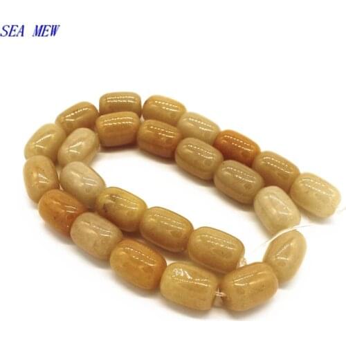 SEA MEW 12*16mm/13*18mm Natural Stone Barrel Beads Buddha beads Hole Beads Spacers Beads Loose Bead For Jewelry Making 644bz