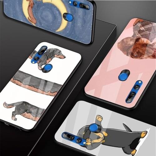 Dachshund Dog Tempered Glass Phone Case For Huawei honor 8X 9 10i 20i 20Lite 20Pro 30 Pro Cover Shell