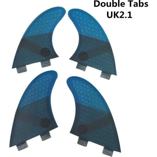 Double Tabs Quad fins UK2.1 Size 4 Color Green/Red/Blue/Grey Fiberglass fins surfboard accessories upsurf Fins Double TabsFins