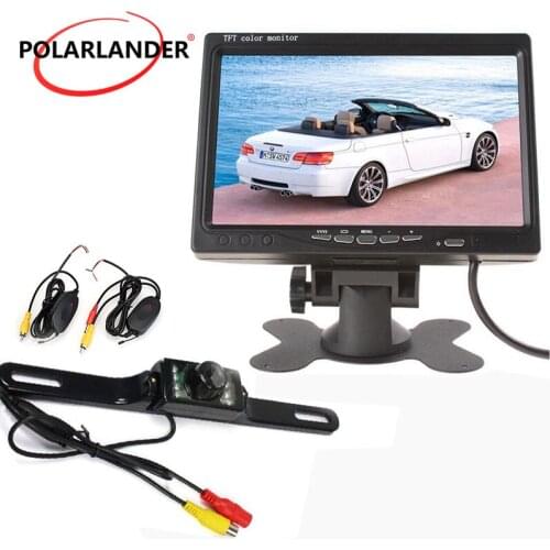 Hot sale Car Rear View Monitor with 7 Inch TFT screen Color Display Screen 7 led camera wireless receiver transmitter