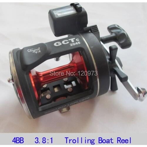 Trolling Reel GCTC2045 4BB 3.8:1 Boat Fishing Reel Bait Casting Reel Fishing Wheel With Line Counter Drum Salterwater Reel