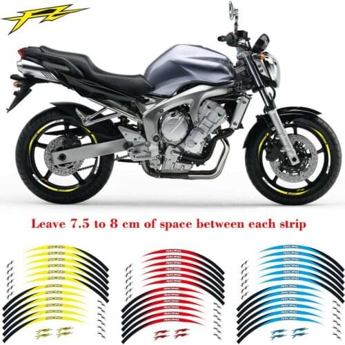 Hot sell Motorcycle front&Rear Edge Outer Rim Sticker 17inch Wheel Decals Reflective waterproof stickers For YAMAHA FZ