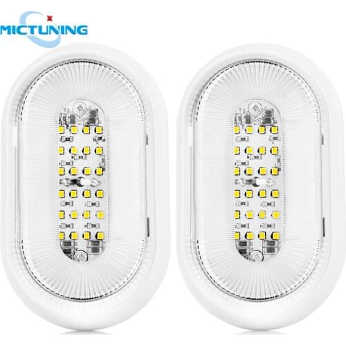 MICTUNING 2pcs RV Exterior LED Porch Utility Light Universal 12V Replacement Lighting Lamps for Cars Trailers Campers 6000-6500K