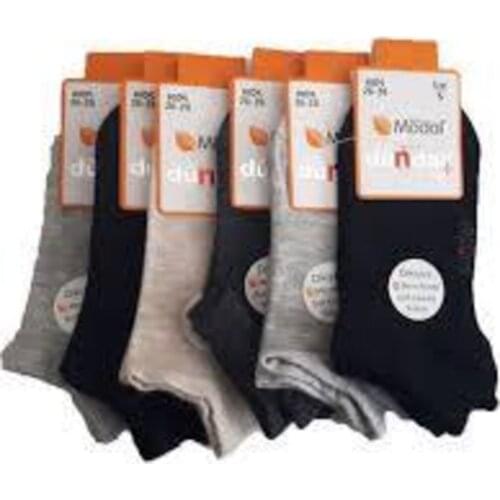 Male Child 12'li Seamless Modal Booties Outdoor Booties socks Gray