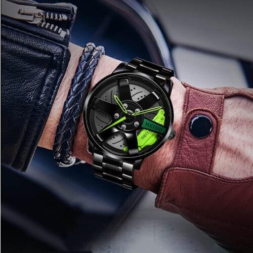 Car Wheel Rim Hub Watches Top Watch Brand Men Super Car Rim Hub Men Watch Stainless Steel Wholesale Watch For Car GTR