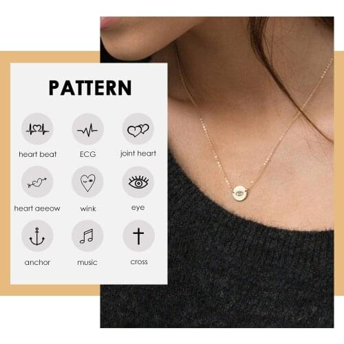 JUJIE 9mm Stainless Steel Necklace For women Engrave pattern Necklace custom made Trendy Necklace Jewelry Firend Gifts