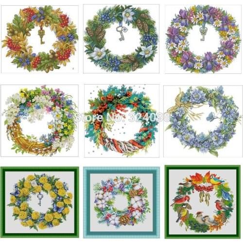 Rose Bird Key Wreath series patterns Counted Cross Stitch 11CT 14CT 18CT DIY Chinese Cross Stitch Kit Embroidery Needlework Sets