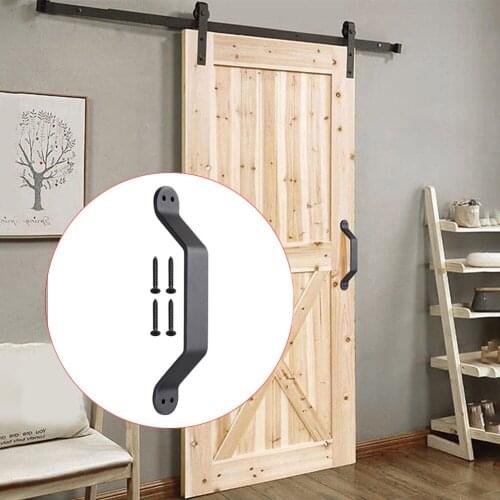 Heavy Duty Easy Install Matte 4 Screws Smooth Wine Cellar Barn Door Handle Home Shed Garage For Sliding Gate Pulling Cast Iron