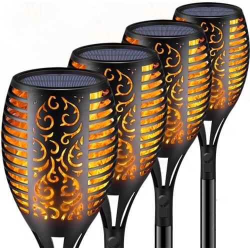 LED Solar Flame Lamp Flickering Lawn Lamp Pathway Light Outdoor Torch Lights Waterproof Yard Garden Light