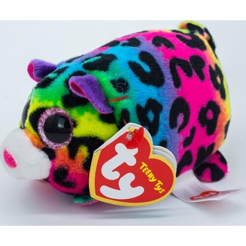 Ty Big eyes (Jerry) plush doll mobile phone wipe color leopard plush toys collection boy girl birthday Christmas Gift 10cm