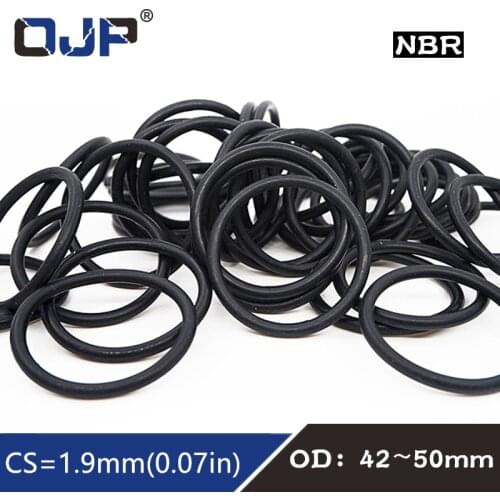 20PC/lot Rubber Ring Black NBR Sealing O Ring CS1.9mm OD42/43/45/46/47/48/49/50mm O-Ring Seal Gasket Nitrile Oil Ring Washer