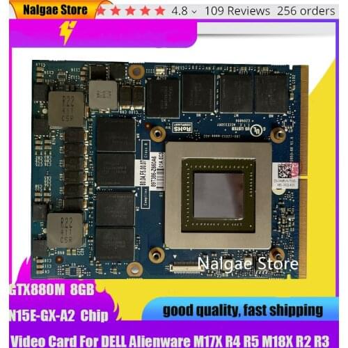 GTX880 880M GTX880M GTX 880M N15E-GX-A2 DDR5 8GB Graphics Video VGA Card For DELL M17X R4 R5 M18X R2 R3 Laptop Working nice