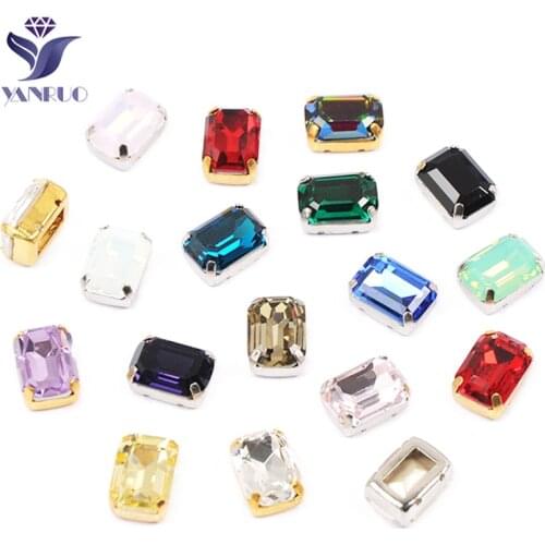 YANRUO 4610 Octagon Strass Loose Crystals Sewed rhinestones Crystals For Needlework Rhinestones On Decoration Clothes