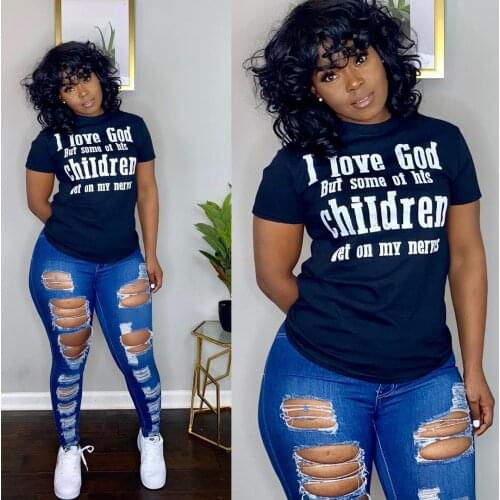 Echoine Summer Letter Print Black Short Sleeve Tshirt O-neck Casual Fashion T-shirt Tee Top Women 2021 New