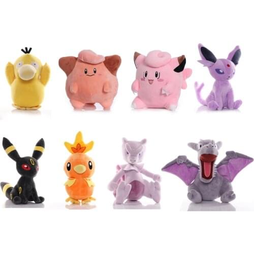 1Pcs 25-40cm Clefairy Aerodactyl Espeon Torchic Umbreon Mewtwo Psyduck Plush Toys Dolls Kawaii Stuffed Peluches Gifts for Kids