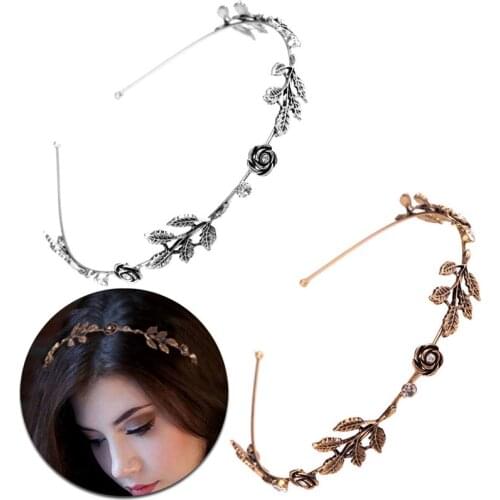 1pcs Fashion Jewelry Women Leaf Rhinestone Head Chain Headband Head Piece Hair Band