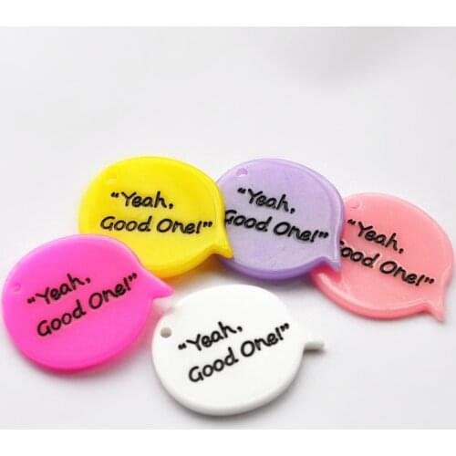 10pcs 39*32mm resin charms necklace pendant yeah good one for DIY keychain decoration