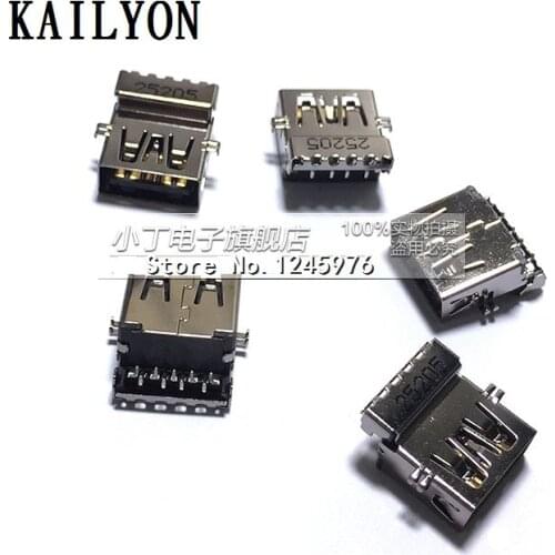 100pcs USB mother seat sink plate 3, full countersunk high speed new USB interface, A type heavy plate mother seat, gold-plated