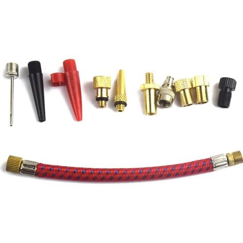 11pcs/set Tire Pump Extension Hose Air Needles Bike Pump Inflator Connector Inflating Tools Kit
