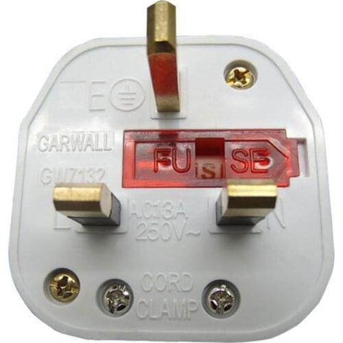 13A 250V AMP UK Plug with White Switch Switched Mains Red Light Indicator Neon Drop Ship Plug White S2N8