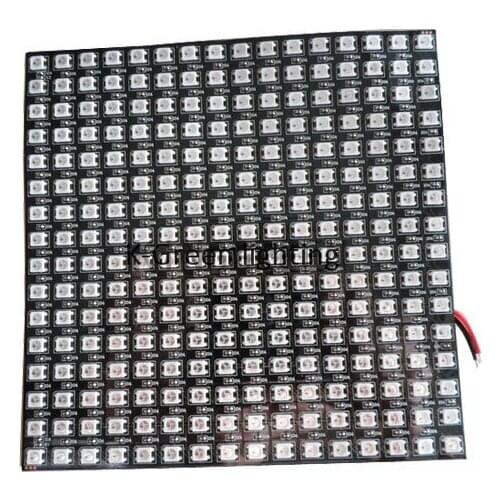 1X High quality 16*16 pixels P10 WS2812B full color led display screen dimension170*170mm with fiber board plate free shipping