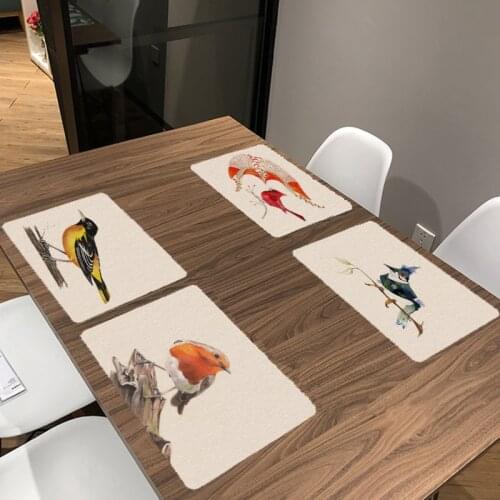 42X32CM Table Napkins Different Styles Beautiful Bird Images Dinner Table Napkins Tea Coffee Towel Restaurant Plates Decoration
