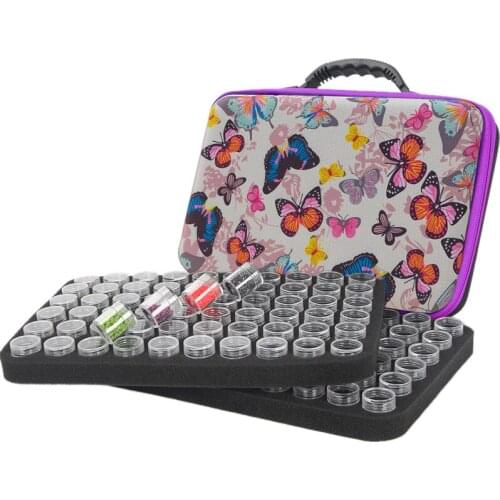 60 bottles of diamond painting accessories container storage bag box suitcase diamond embroidery tool butterfly handbag