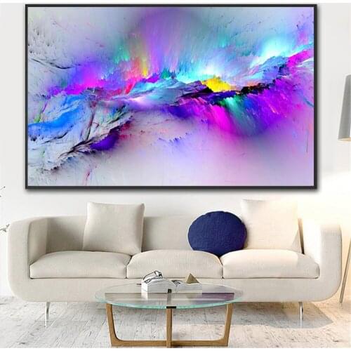 Abstract Painting Wall Pictures For Living Room Home Decor Abstract Colorful Canvas Art No Frame Wall Art