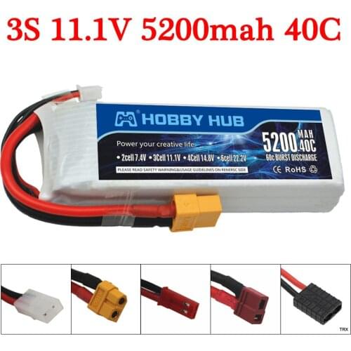 RC Toys Battery 3s 11.1V Li-ion Rechargeable battery 5200mah For RC Drones Car Airplane Helicopter Boats Toys 11.1v Lipo Battery