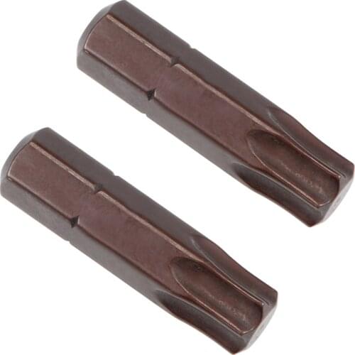 Uxcell Torx Bits 2pcs 1/4 Inch Hex Shank Magnetic T40 Screwdriver Bit Set 25mm Length S2 Screw Driver Kit Tools
